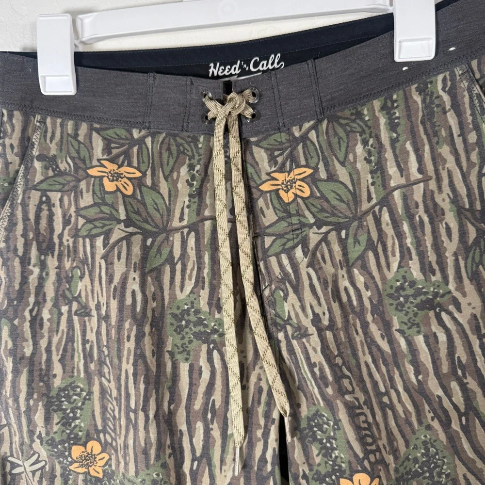 Howler Brothers Board Shorts Mens 30 Green Swamp Camo Drawstring Surf Beach